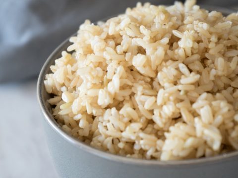 perfectly cooked instant pot brown rice in a bowl