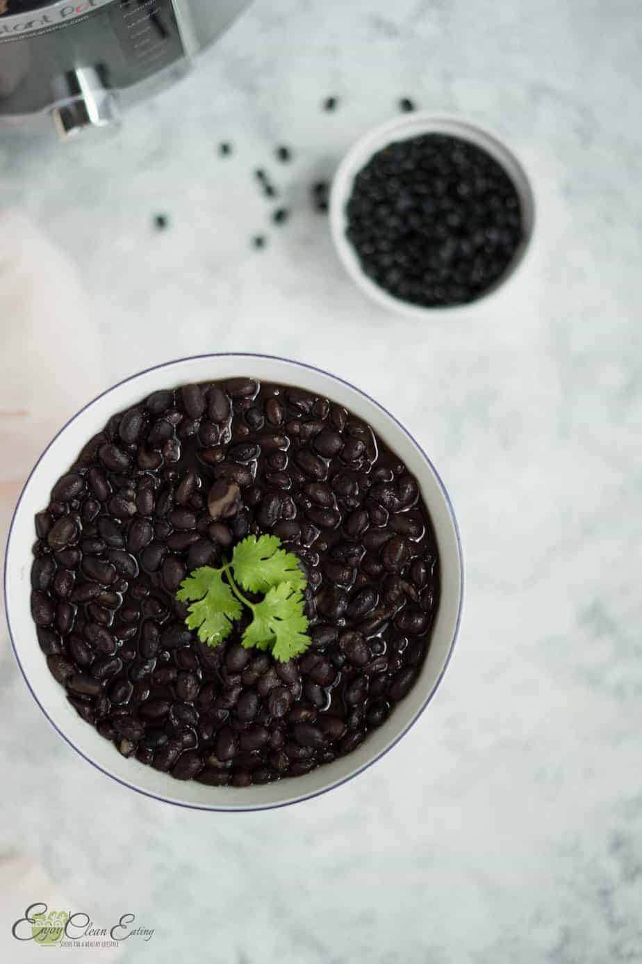 instant pot black beans no soak needed and fully cook to perfection, ready to use on baking, soup or stew.