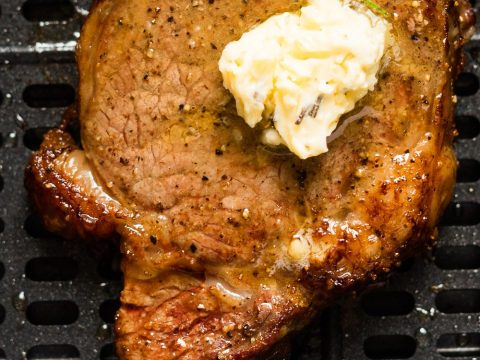 air fryer ribeye steak with garlic butter