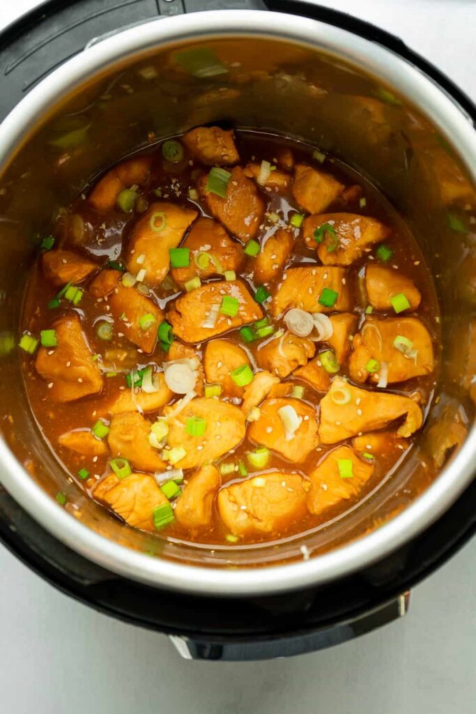 cooked teriyaki chicken in the instant pot