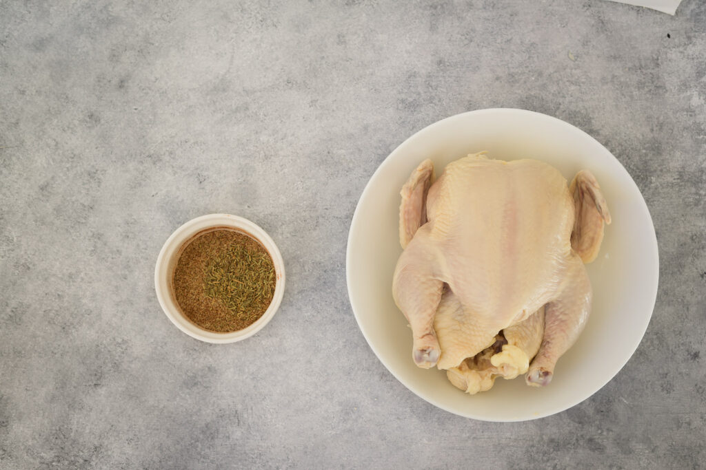 Ingredients to cook Cornish hen.