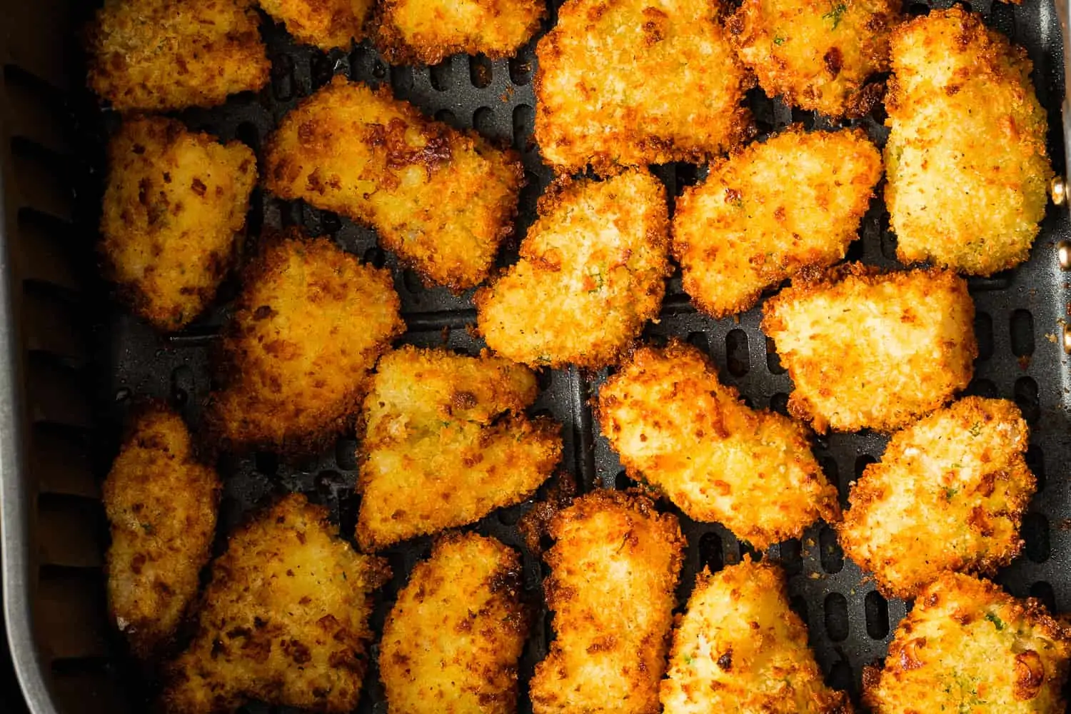 Crispy and delicious air fryer fish nuggets.