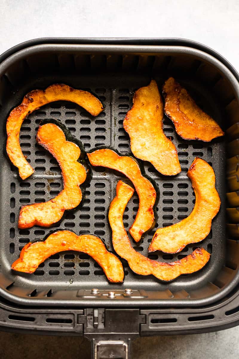 after air frying the squash in the air fryer.