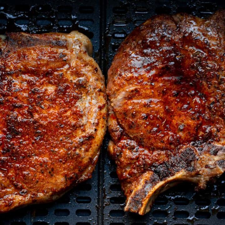 air fryer cajun pork chops perfectly cooked