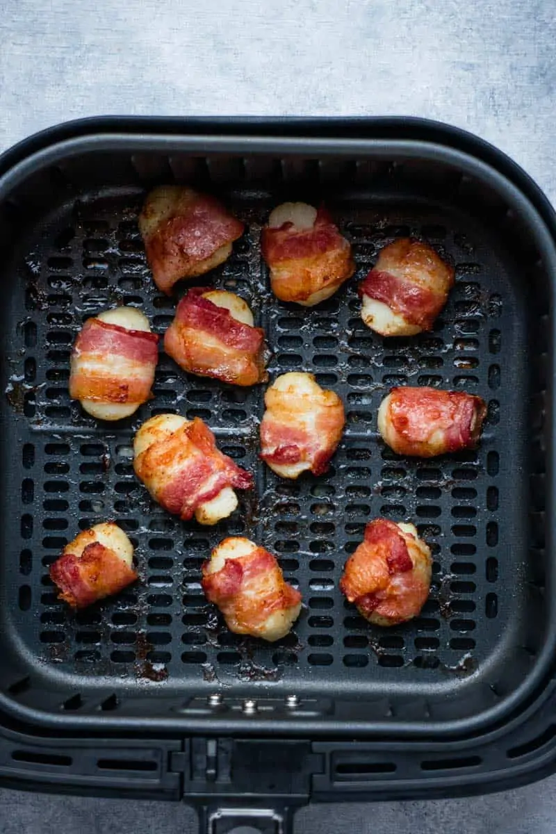 After cooking bacon wrapped scallops air fryer.