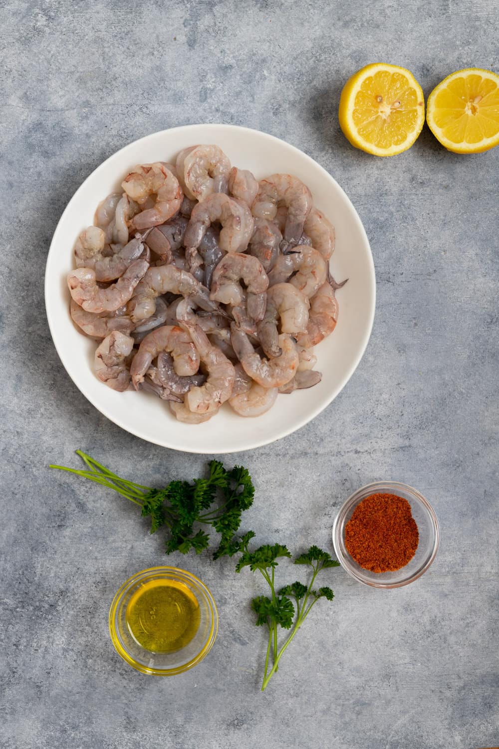 Ingredients to make old bay shrimp.
