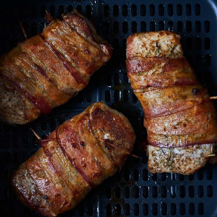 Air Fryer Bacon Wrapped Pork Chops