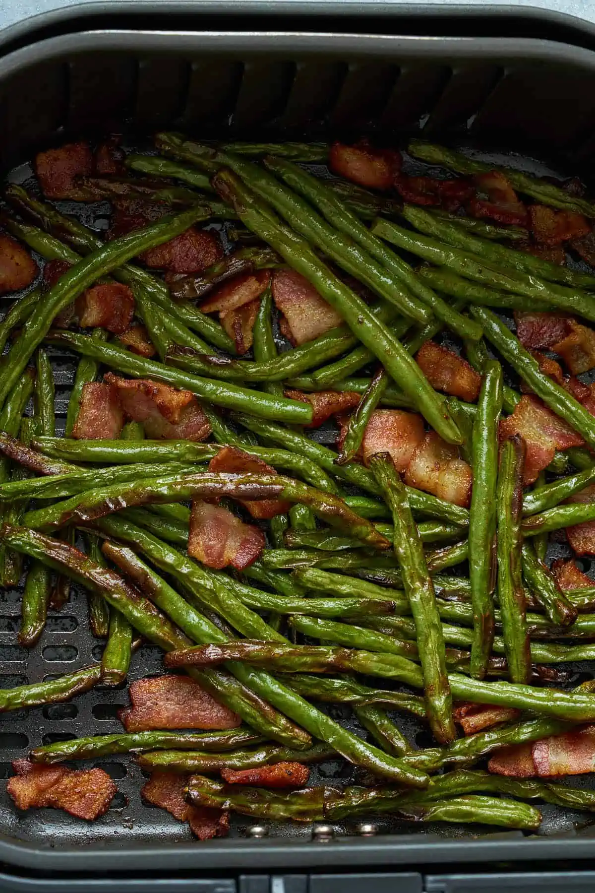 Air fryer green beans and bacon.