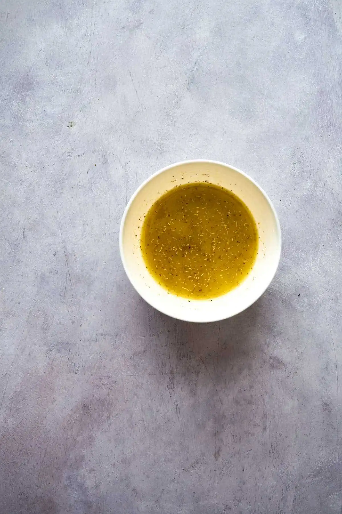Simple salad dressing in a bowl.