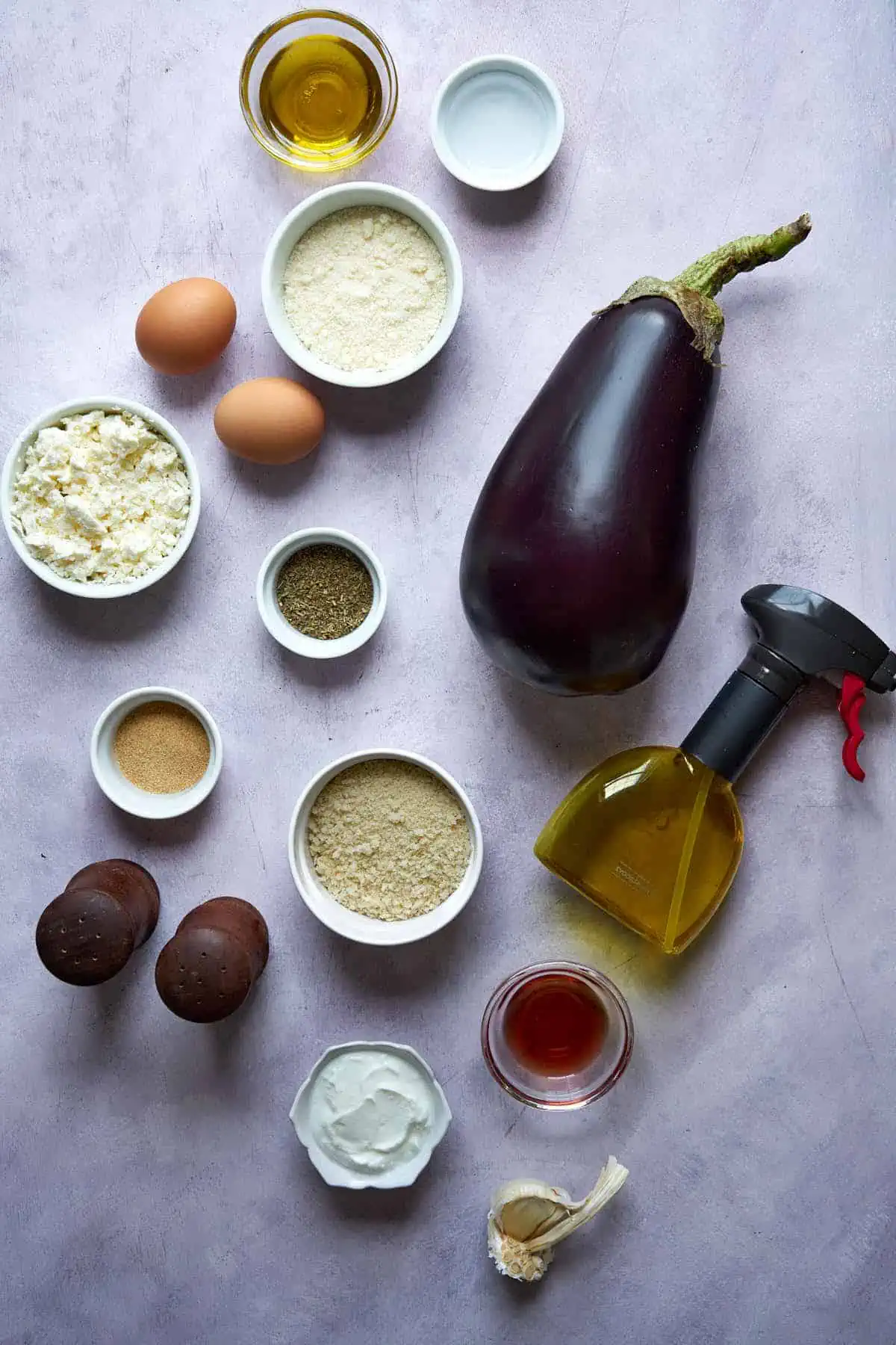 Ingredients to make eggplant fries.