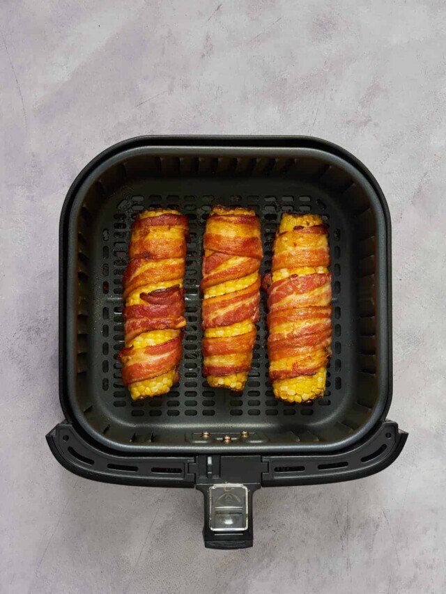 Air Fryer Bacon Wrapped Corn On The Cob