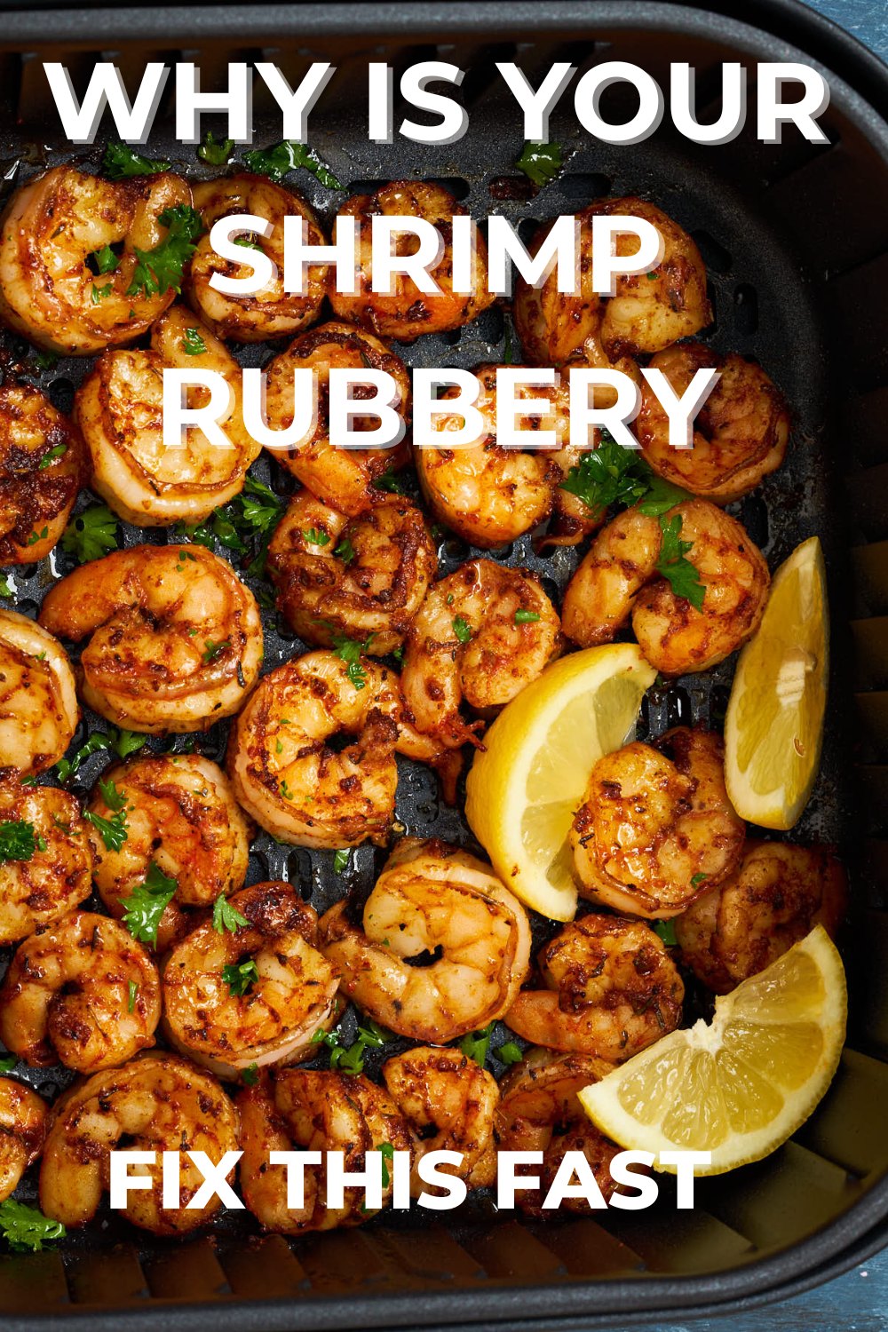 Shrimp in air fryer basket