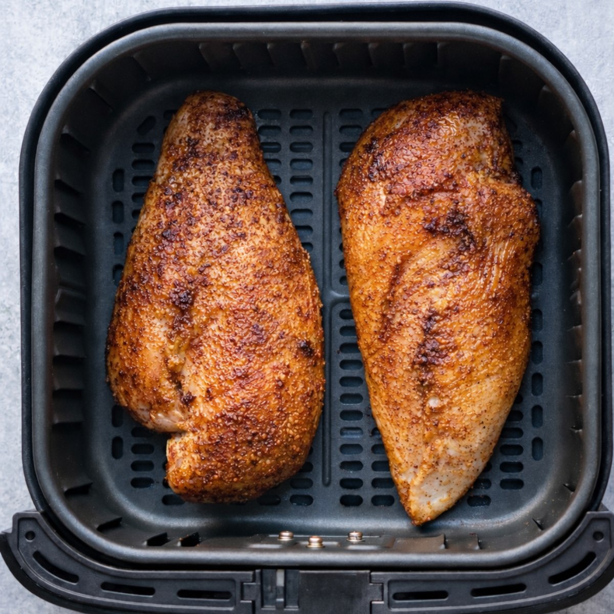 air fryer chicken breast cooked outside golden brown
