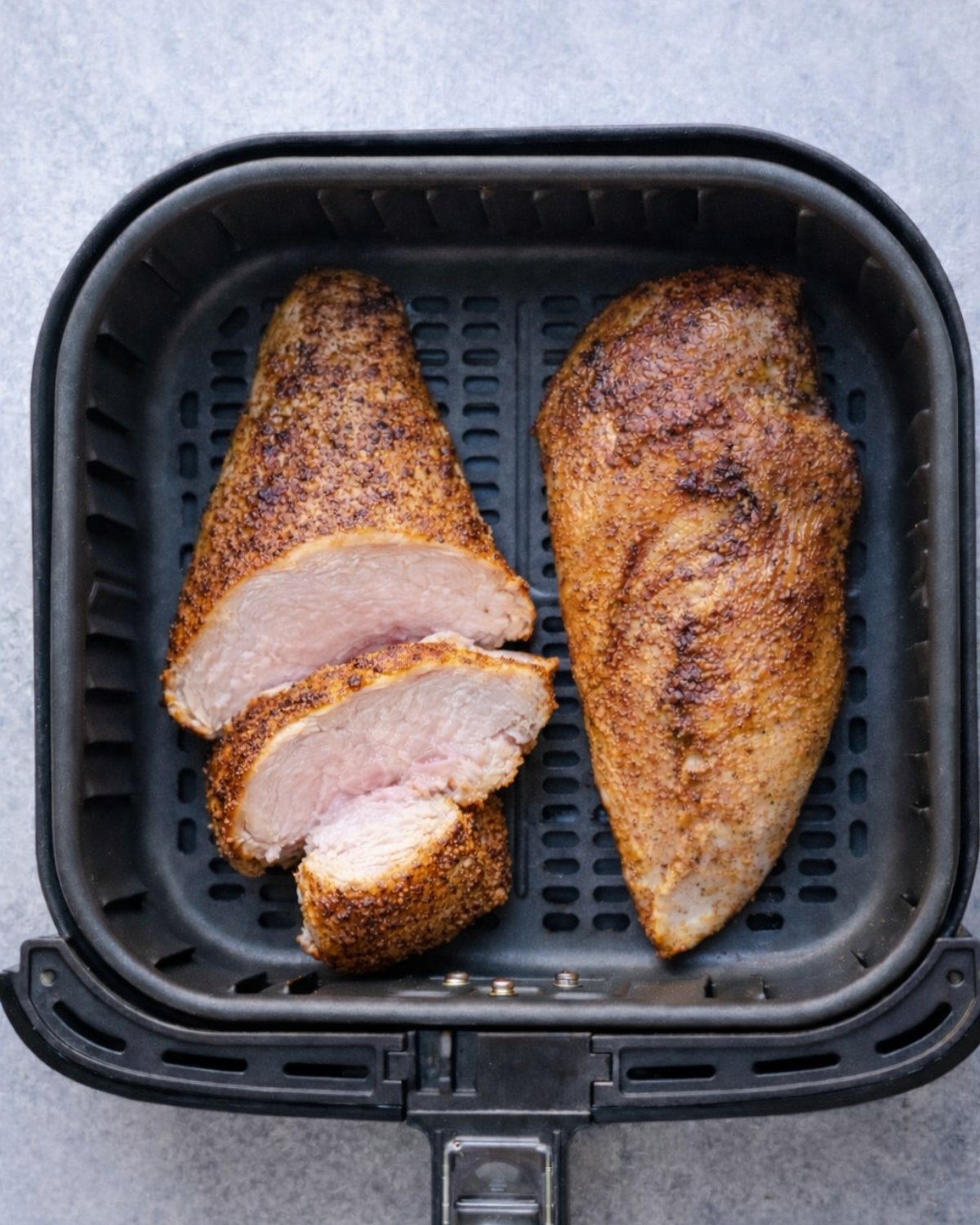 air fryer chicken breast slightly undercooked pink center